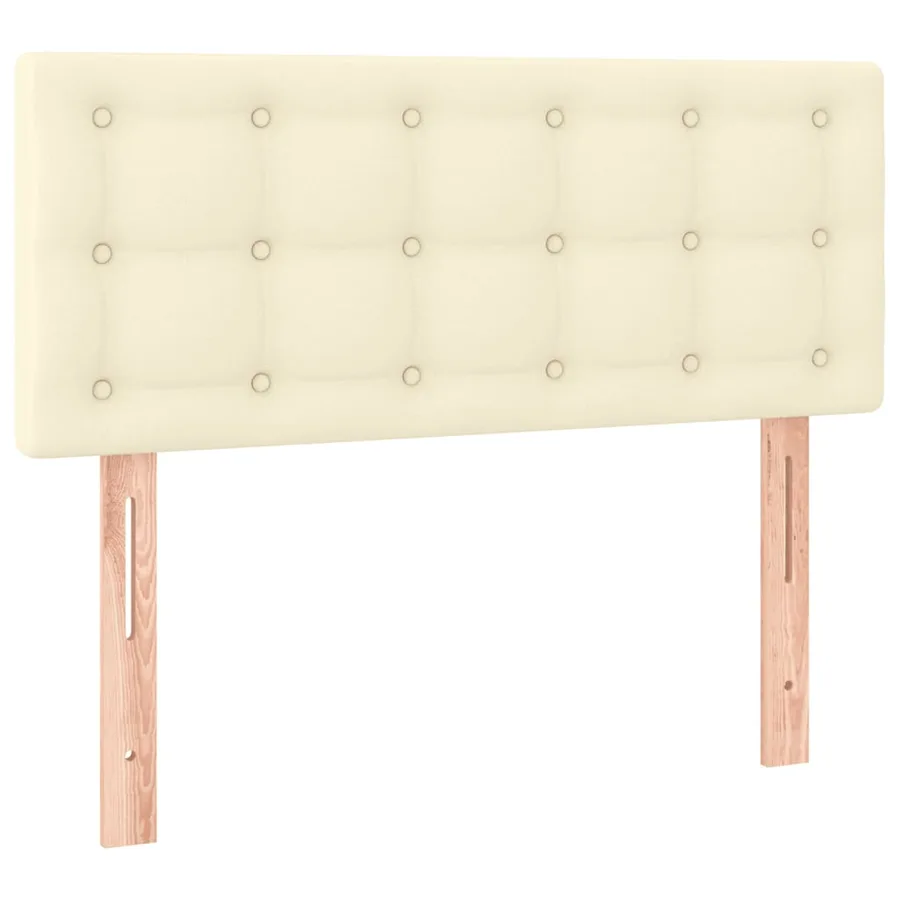 Sommier à lattes de lit avec matelas Crème 90x190 cm Similicuir - 6