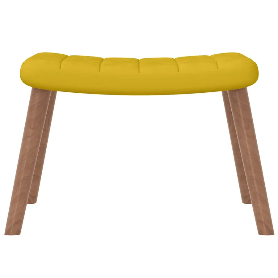 Chaise de relaxation avec repose-pied Jaune moutarde Velours - 8
