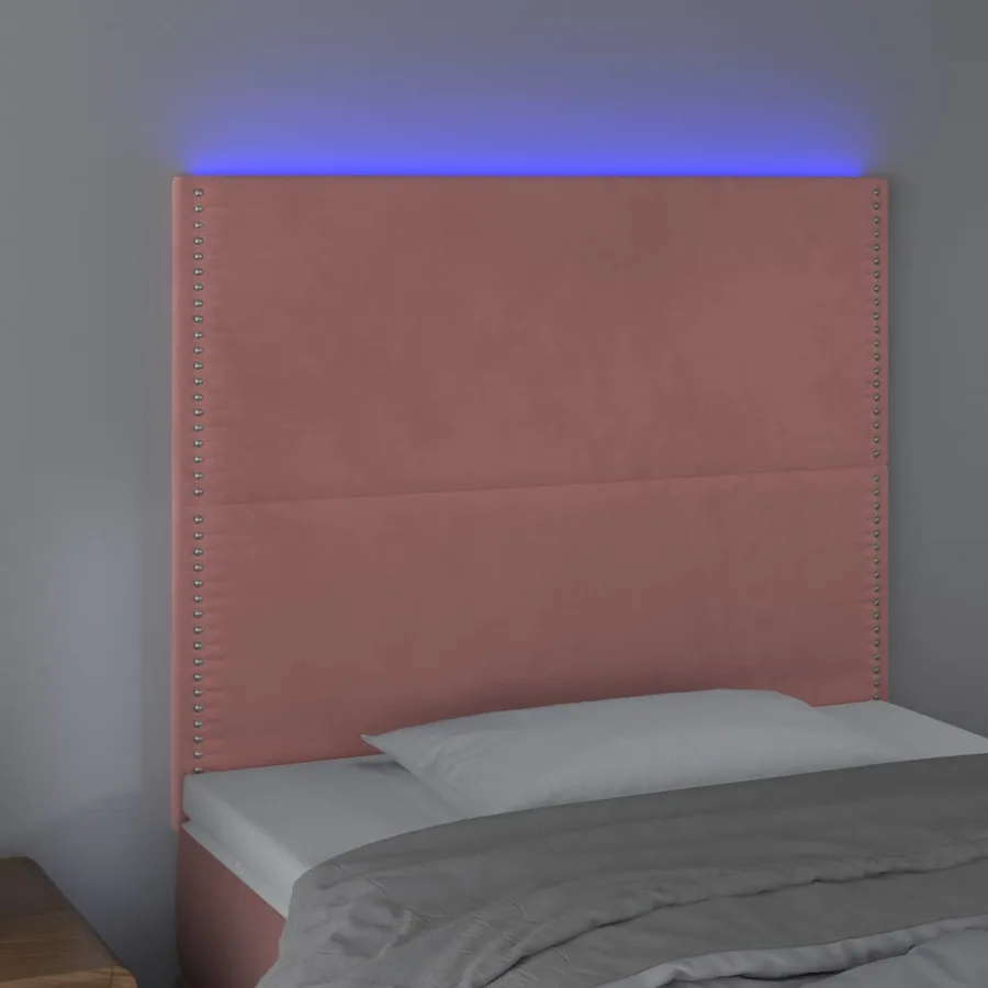 Tête de lit à LED Rose 80x5x118/128 cm Velours - 3