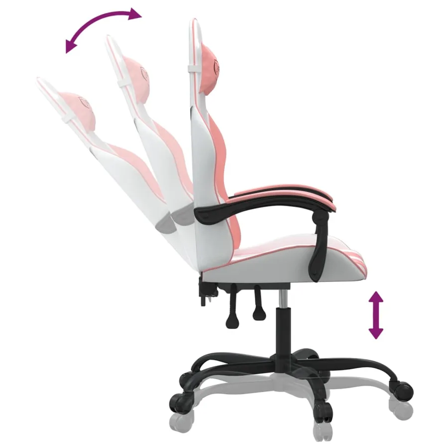 Chaise de jeu Blanc et rose Similicuir - 6