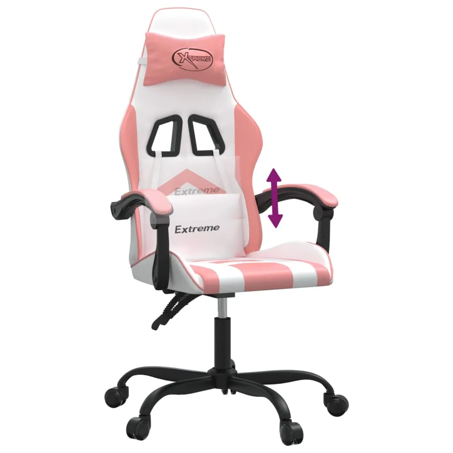 Chaise de jeu Blanc et rose Similicuir - 7