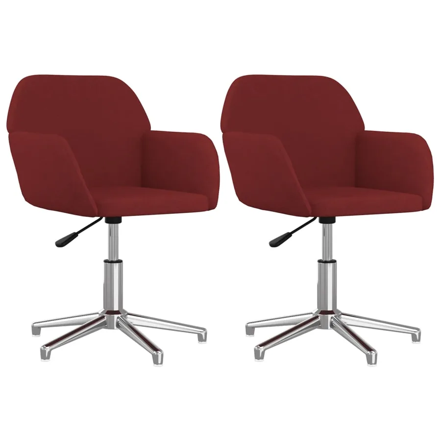 Chaises pivotantes à manger lot de 2 Rouge bordeaux Tissu - 2