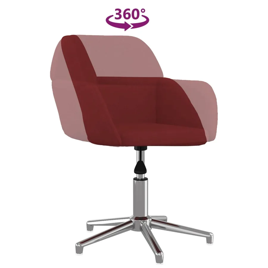 Chaises pivotantes à manger lot de 2 Rouge bordeaux Tissu - 7