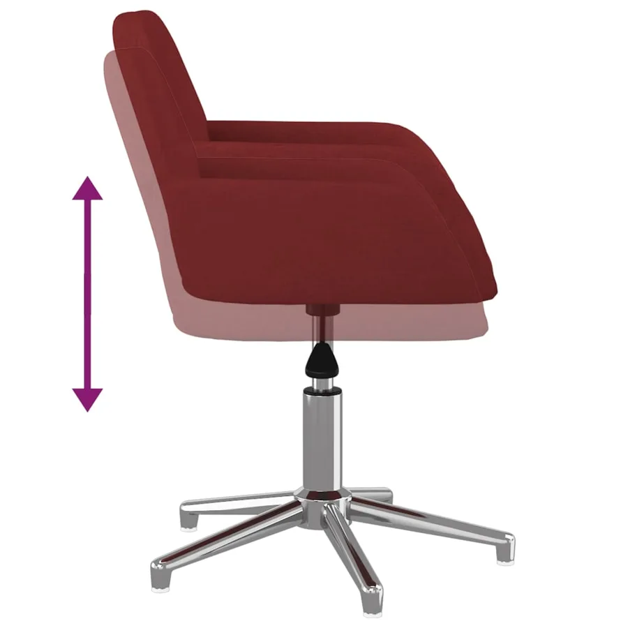 Chaises pivotantes à manger lot de 2 Rouge bordeaux Tissu - 8