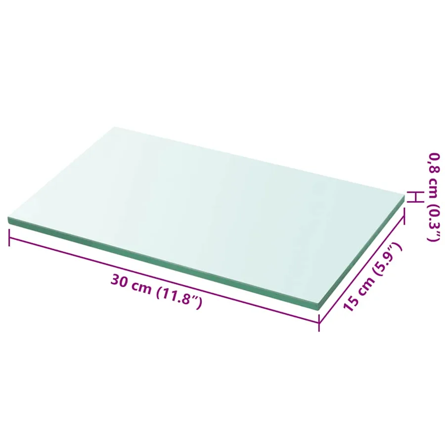 Panneau d’étagère Verre transparent 30 x 15 cm - 3