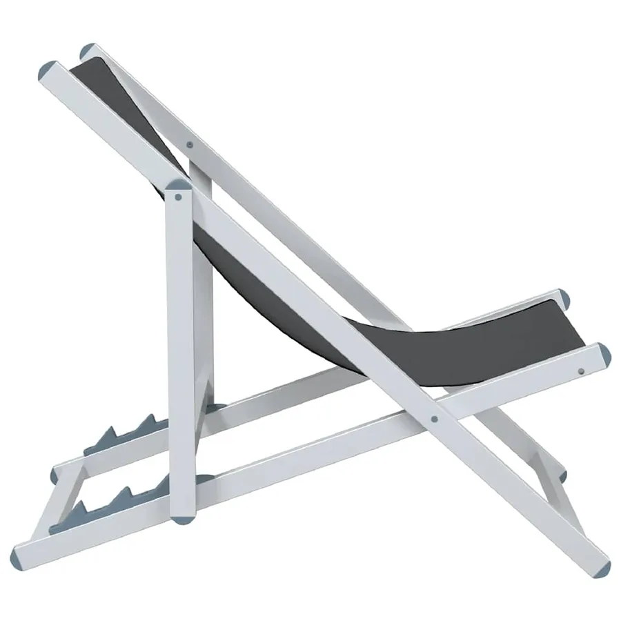 Chaises de plage pliantes lot de 2 gris aluminium et textilène - 5
