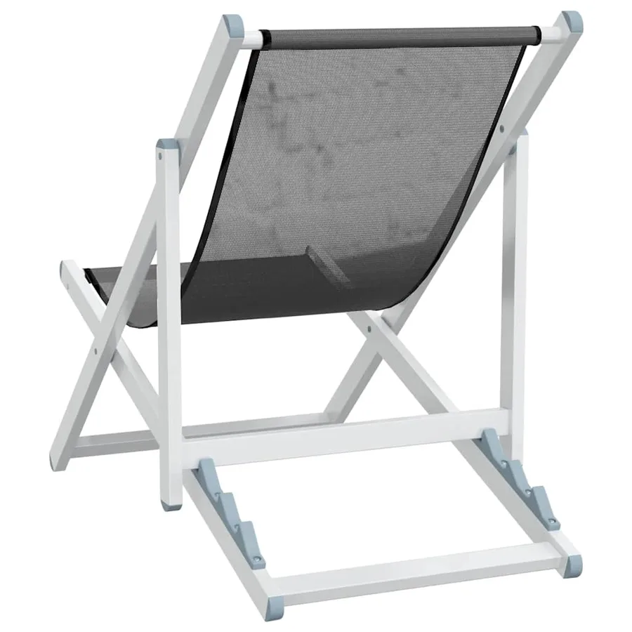 Chaises de plage pliantes lot de 2 gris aluminium et textilène - 6