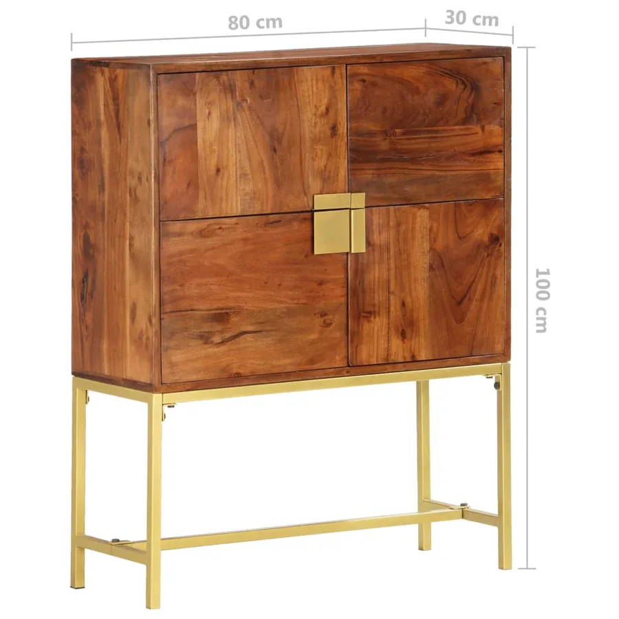 Buffet 80x30x100 cm Bois d'acacia solide - 9