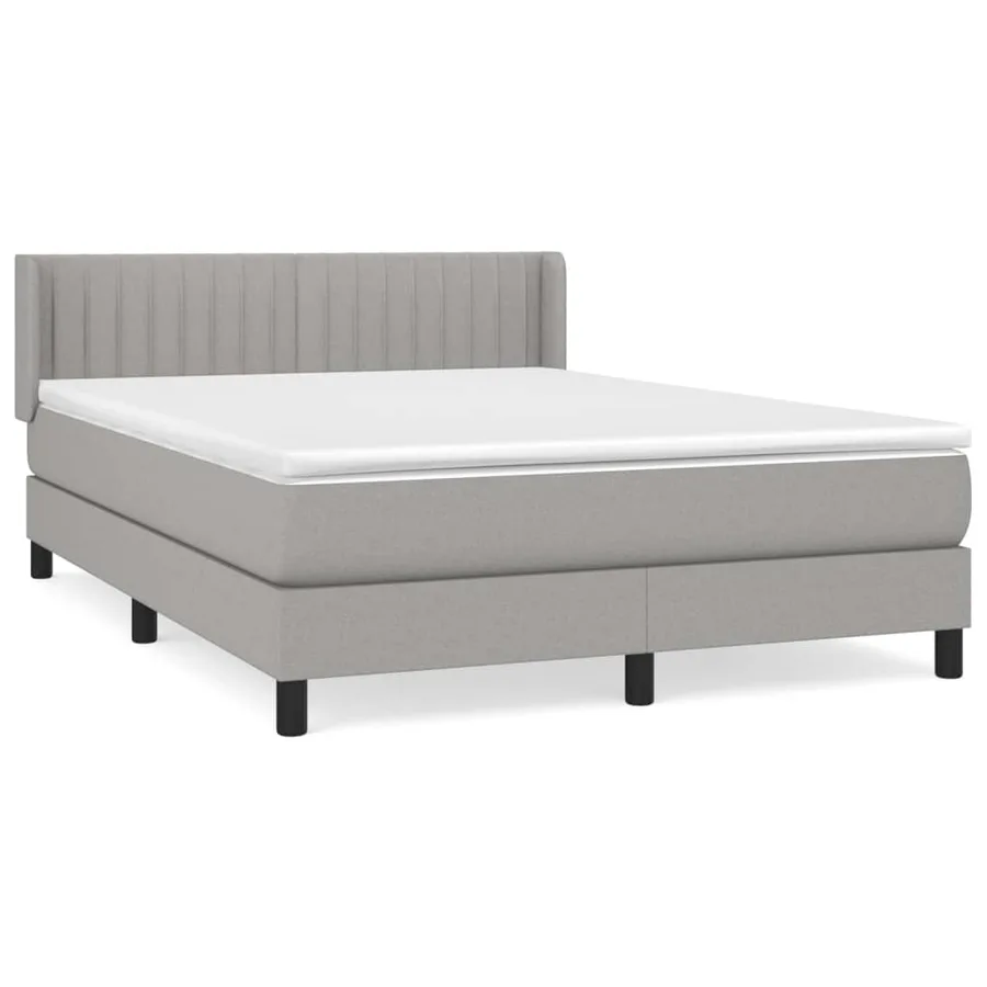 Sommier à lattes de lit avec matelas Gris clair 140x200cm Tissu - 2