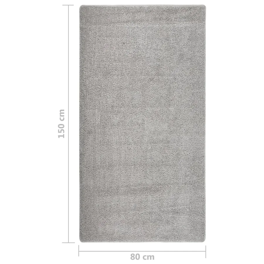 Tapis shaggy antidérapant Gris clair 80x150 cm - 5