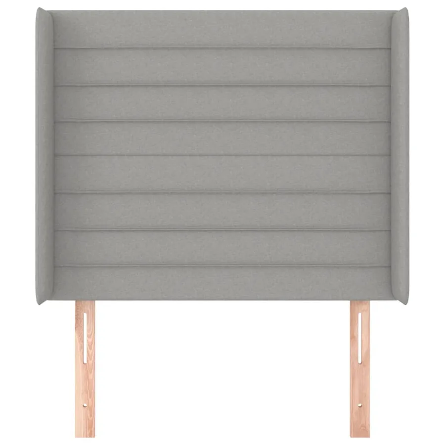 Tête de lit avec oreilles Gris clair 93x16x118/128 cm Tissu - 3