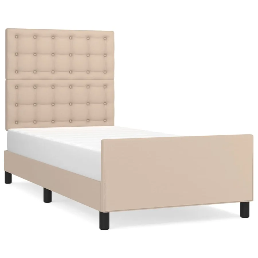 Cadre de lit sans matelas cappuccino 90x190 cm similicuir - 2