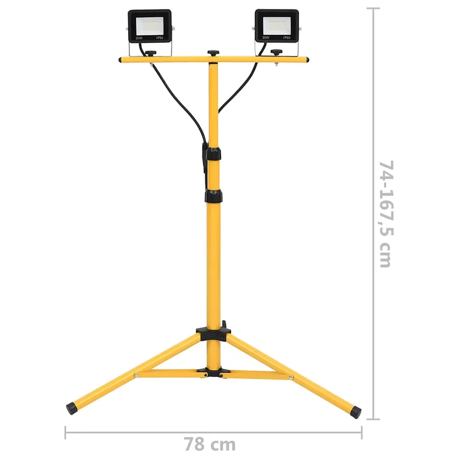 Projecteur à LED avec trépied 2x20 W Blanc froid - 9
