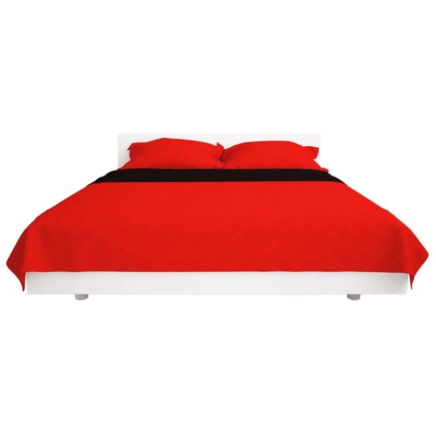 Couvre-lit matelassé double-face Rouge et noir 220x240 cm - 3