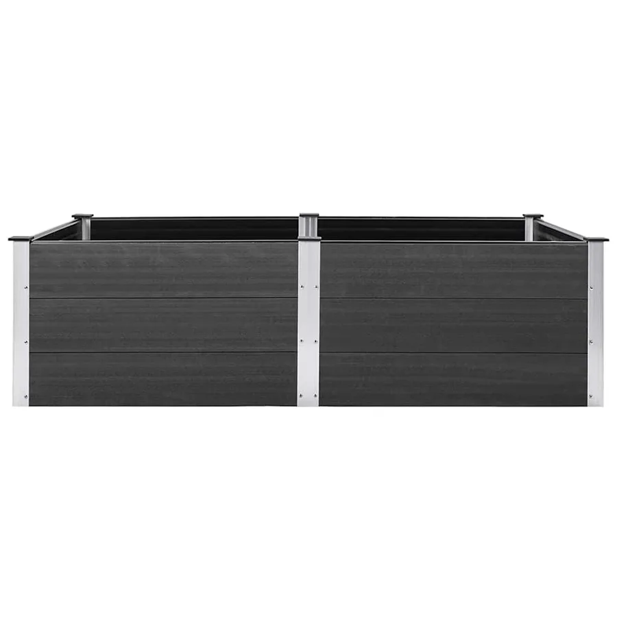 Lit surélevé de jardin 200x100x54 cm WPC Gris - 3
