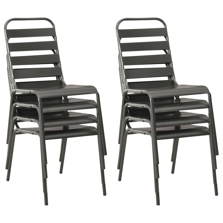 Ensemble à manger d'extérieur 9 pcs Acier Gris foncé - 3