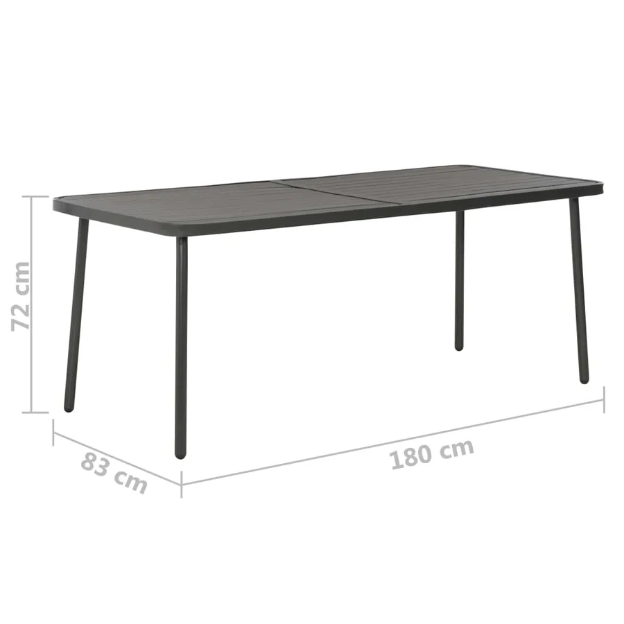 Ensemble à manger d'extérieur 9 pcs Acier Gris foncé - 7