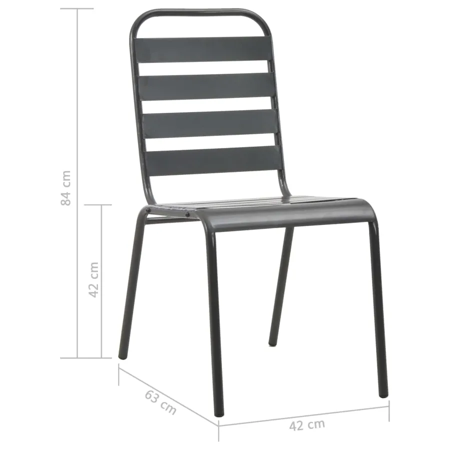 Ensemble à manger d'extérieur 9 pcs Acier Gris foncé - 8