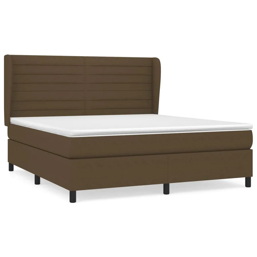 Sommier à lattes de lit avec matelas Marron foncé 160x200 cm - 2