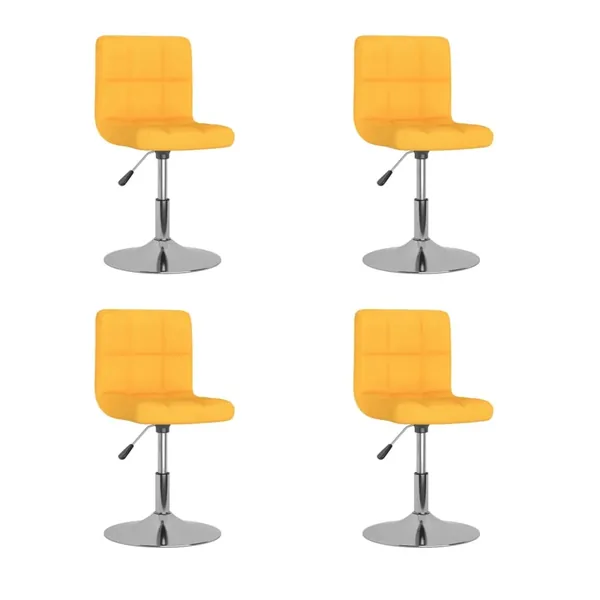 Chaises pivotantes à manger lot de 4 jaune tissu