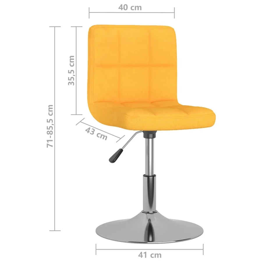 Chaises pivotantes à manger lot de 4 jaune tissu - 9