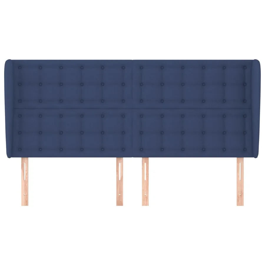Tête de lit avec oreilles Bleu 163x23x118/128 cm Tissu - 3