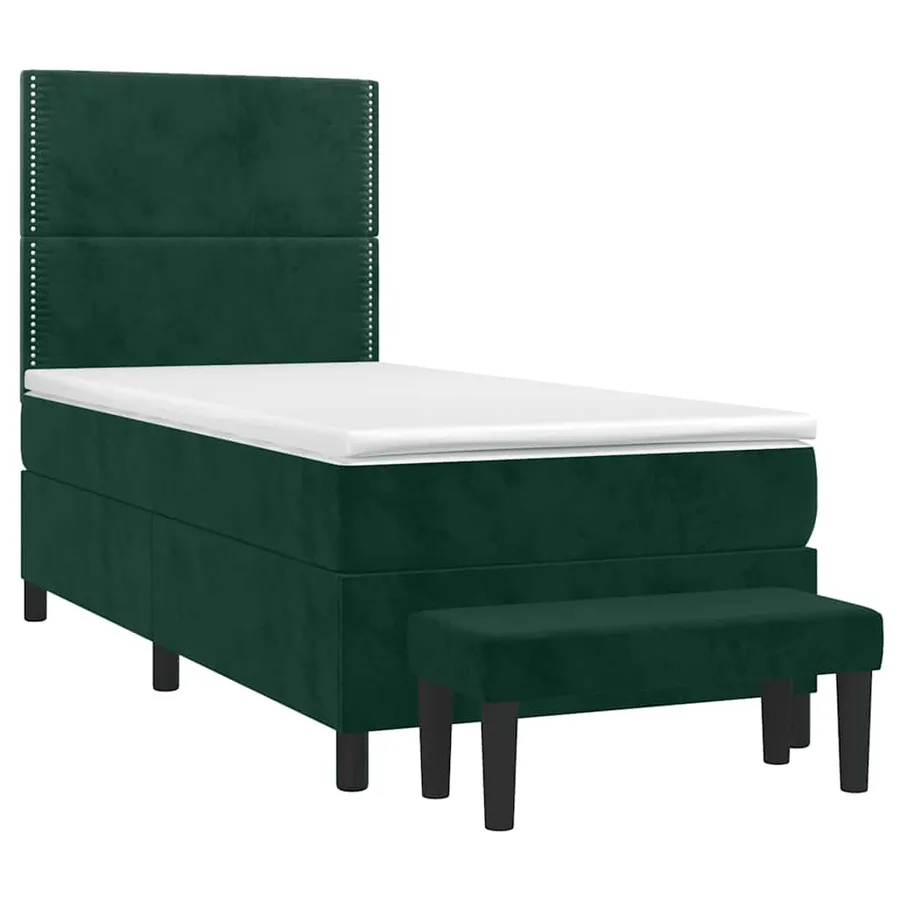 Sommier à lattes de lit avec matelas Vert foncé 90x200 cm - 3