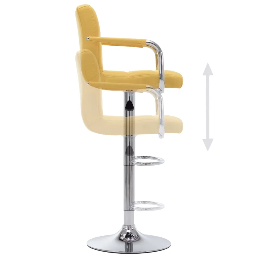 Chaise de bar Jaune Tissu - 5