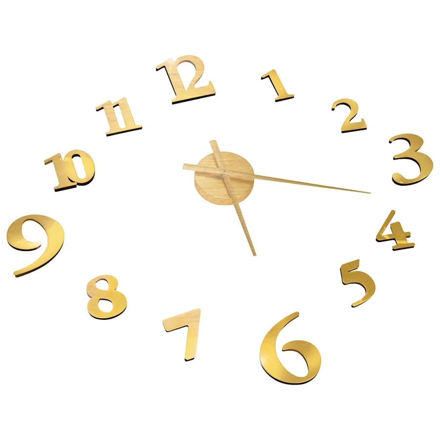 Horloge murale 3D Design moderne Doré 100 cm XXL - 3