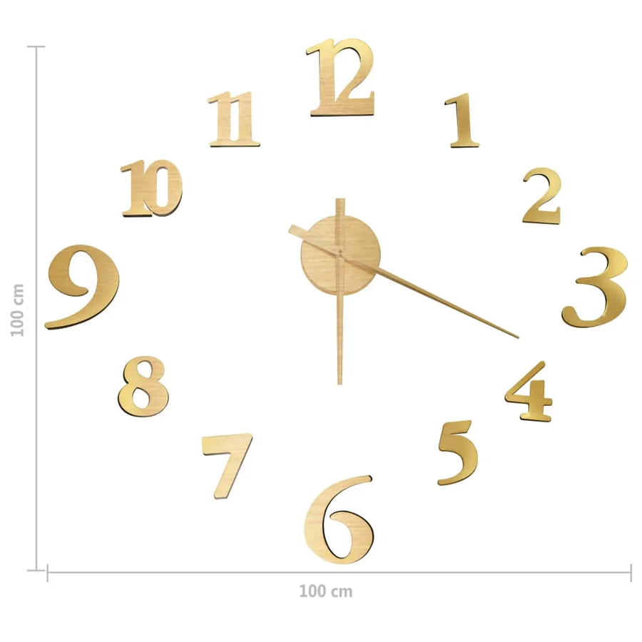 Horloge murale 3D Design moderne Doré 100 cm XXL - 5