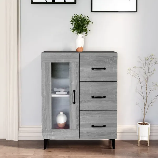 Buffet sonoma gris 69,5x34x90 cm bois d'ingénierie