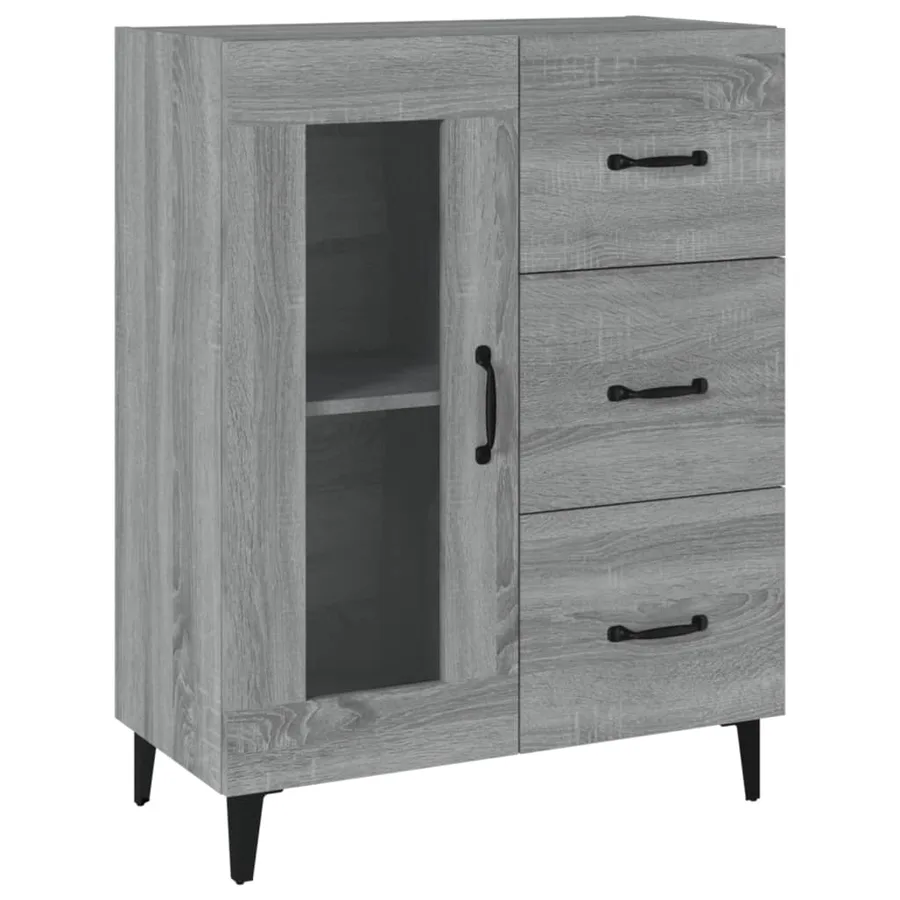 Buffet sonoma gris 69,5x34x90 cm bois d'ingénierie - 2