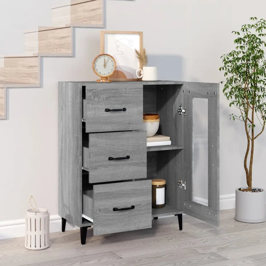 Buffet sonoma gris 69,5x34x90 cm bois d'ingénierie - 3