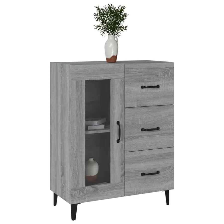 Buffet sonoma gris 69,5x34x90 cm bois d'ingénierie - 4