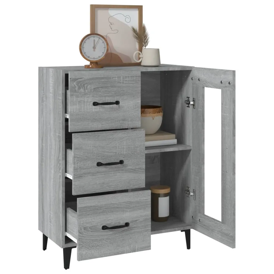 Buffet sonoma gris 69,5x34x90 cm bois d'ingénierie - 5