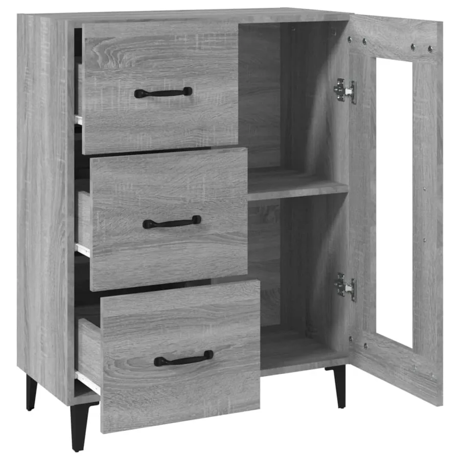 Buffet sonoma gris 69,5x34x90 cm bois d'ingénierie - 8