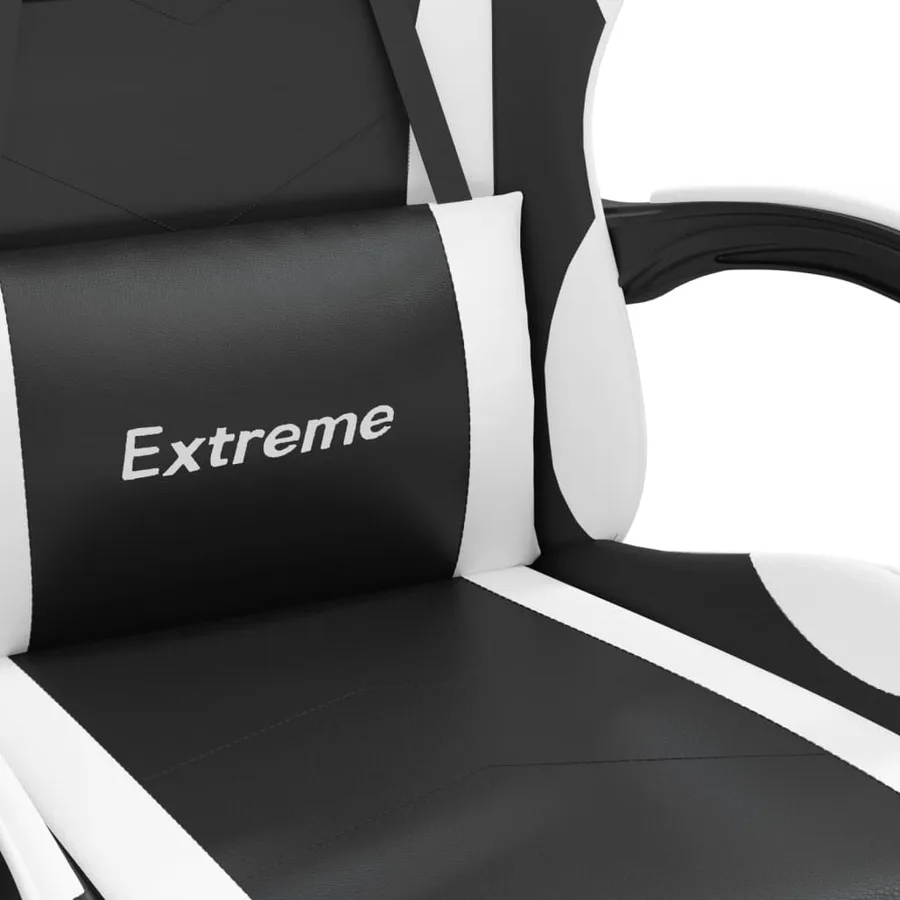 Chaise de jeu Noir et blanc Similicuir - 8