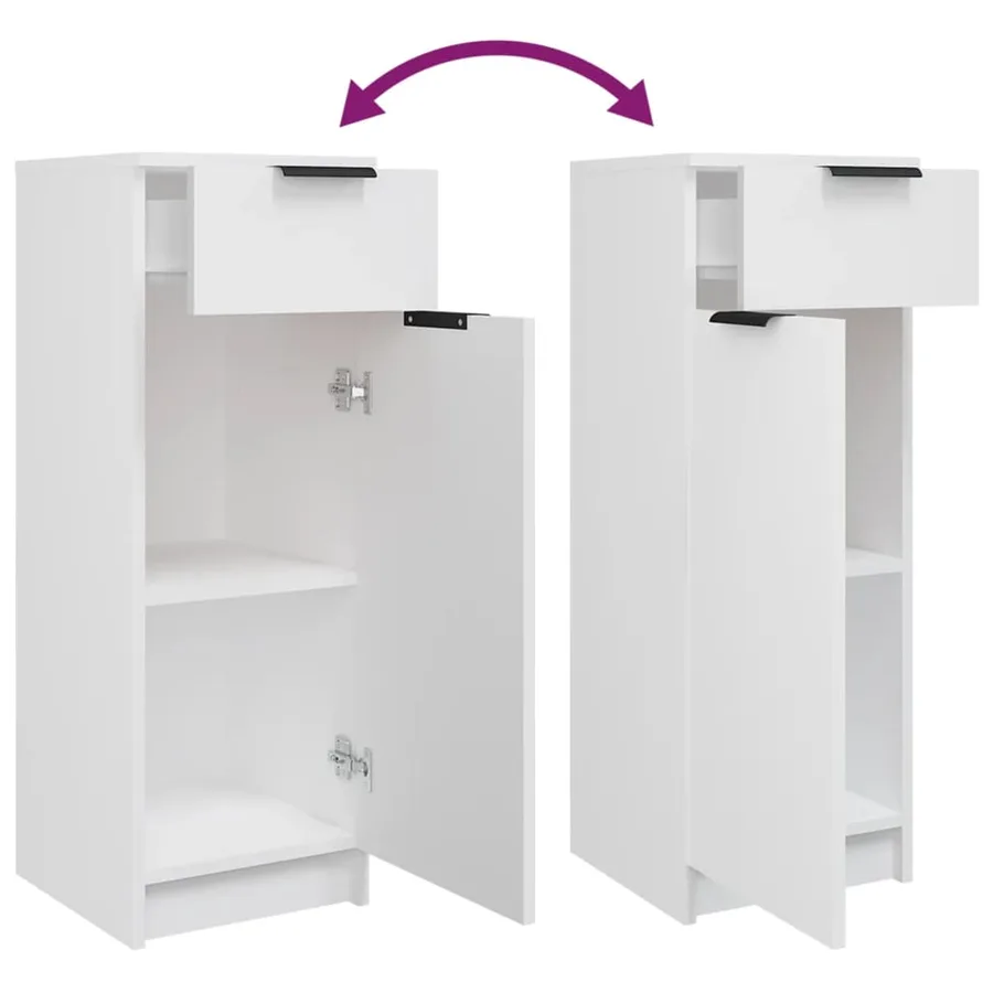 Meubles de salle de bain 5 pcs Blanc Bois d'ingénierie - 10