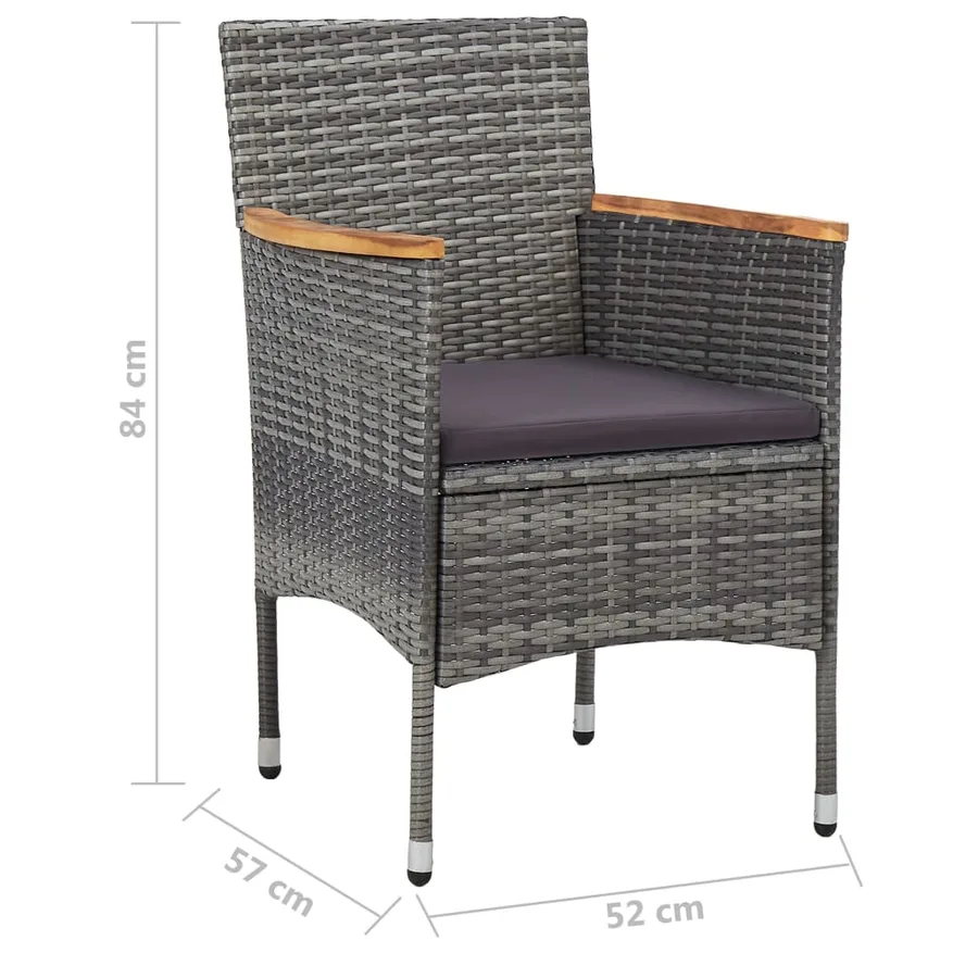 Ensemble à manger de jardin 5 pcs Gris - 12