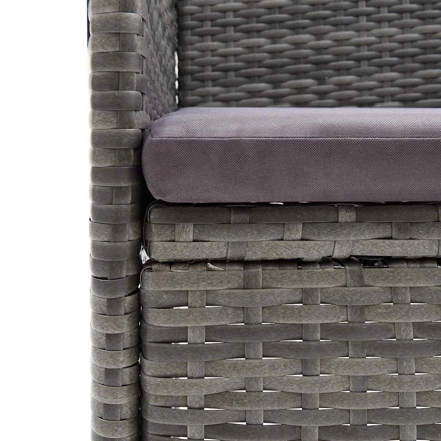Ensemble à manger de jardin 5 pcs Gris - 8