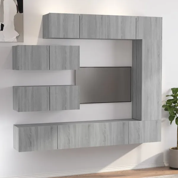 Ensemble de meubles TV 7 pcs Sonoma gris Bois d'ingénierie