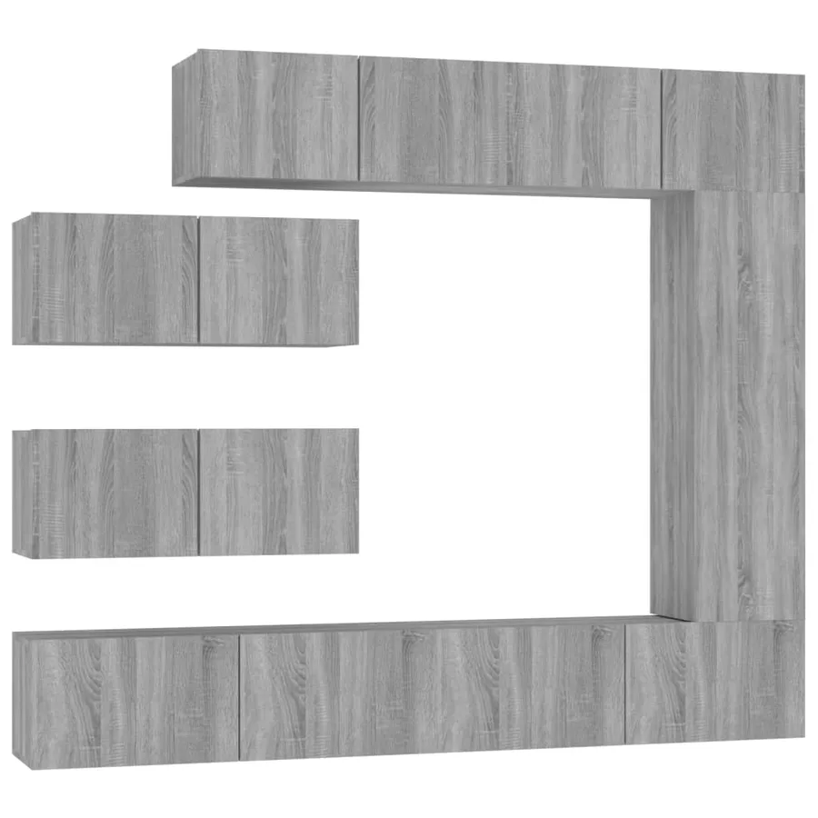 Ensemble de meubles TV 7 pcs Sonoma gris Bois d'ingénierie - 2