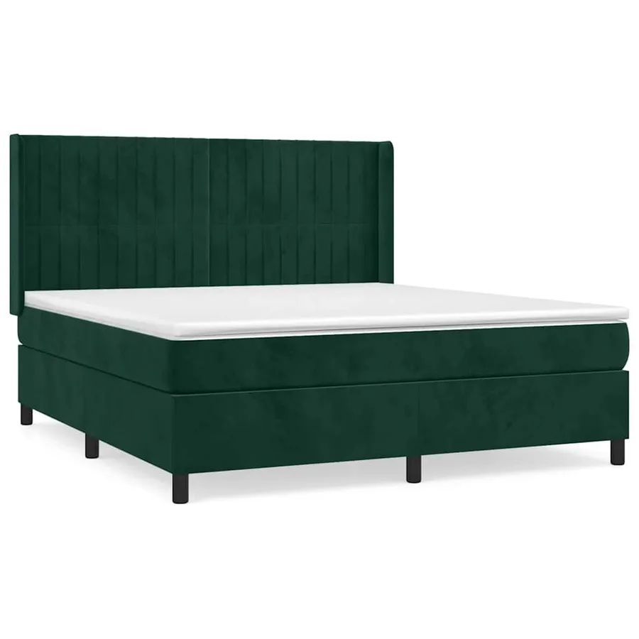 Sommier à lattes de lit et matelas Vert foncé 180x200cm Velours - 2