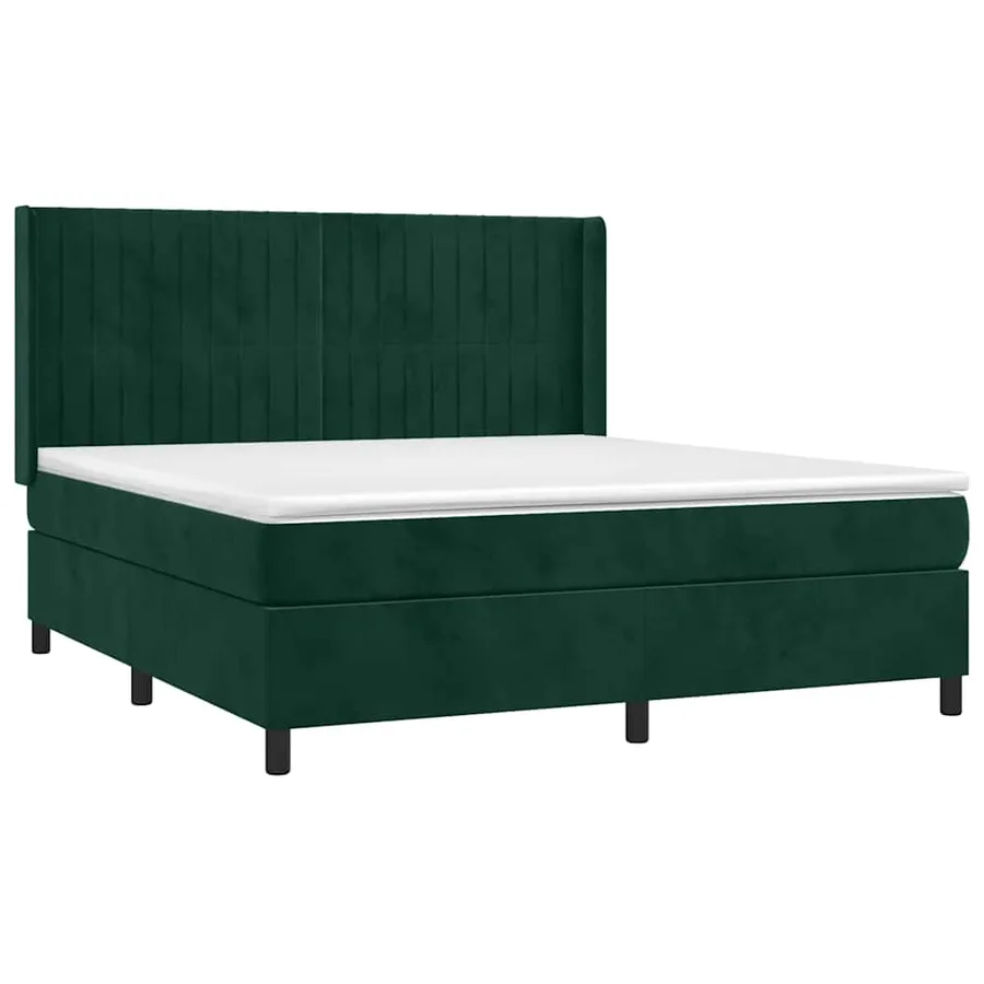 Sommier à lattes de lit et matelas Vert foncé 180x200cm Velours - 3