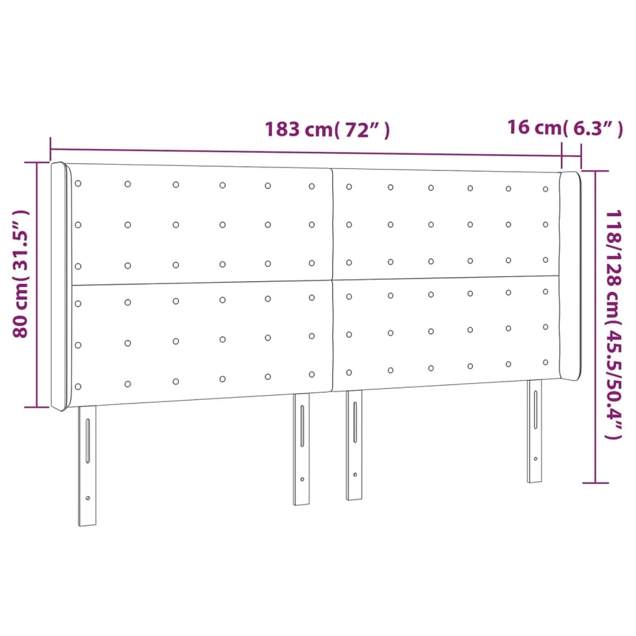 Tête de lit avec oreilles Cappuccino 183x16x118/128 cm - 9
