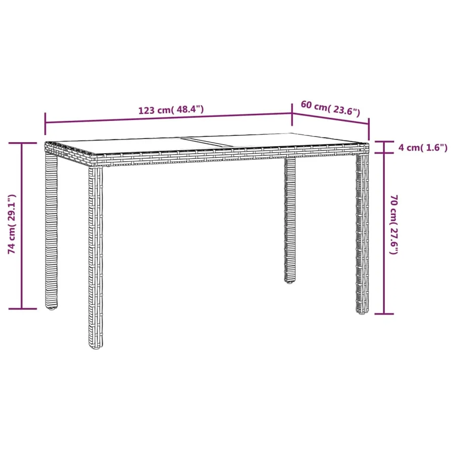 Ensemble à manger de jardin et coussins 3 pcs Poly rotin Marron - 8