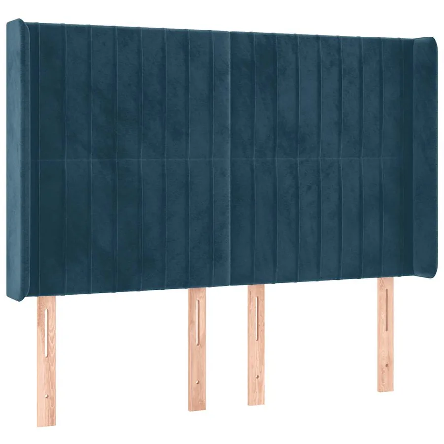 Tête de lit à LED Bleu foncé 147x16x118/128 cm Velours - 3