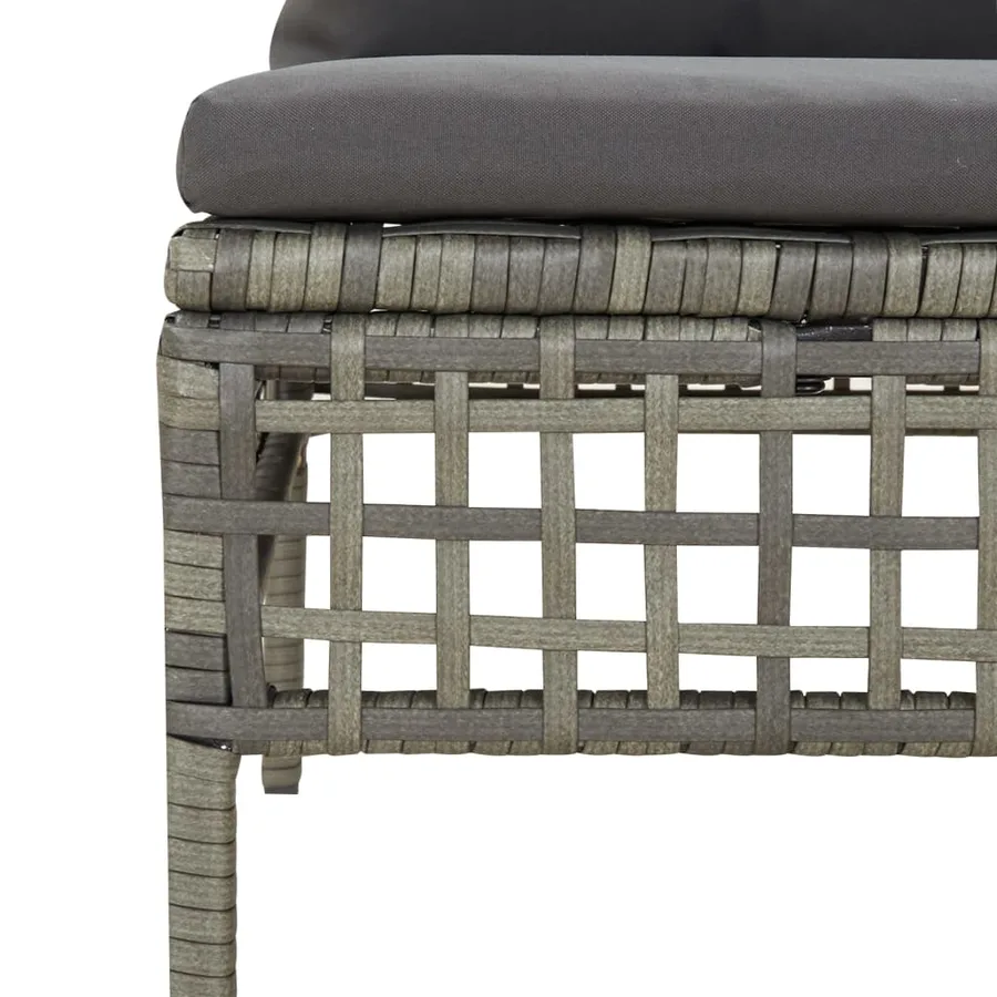 Salon de jardin 7 pcs avec coussins Gris Résine tressée - 6