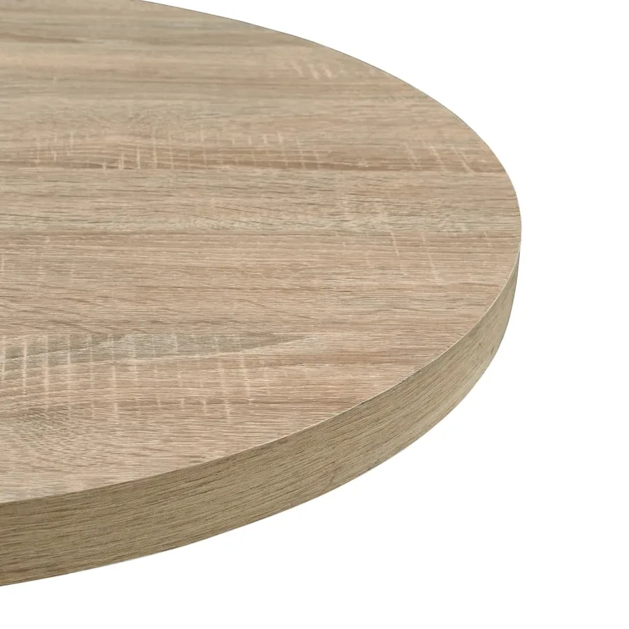 Table de bistro MDF et acier Rond 80 x 75 cm Couleur de chêne - 5