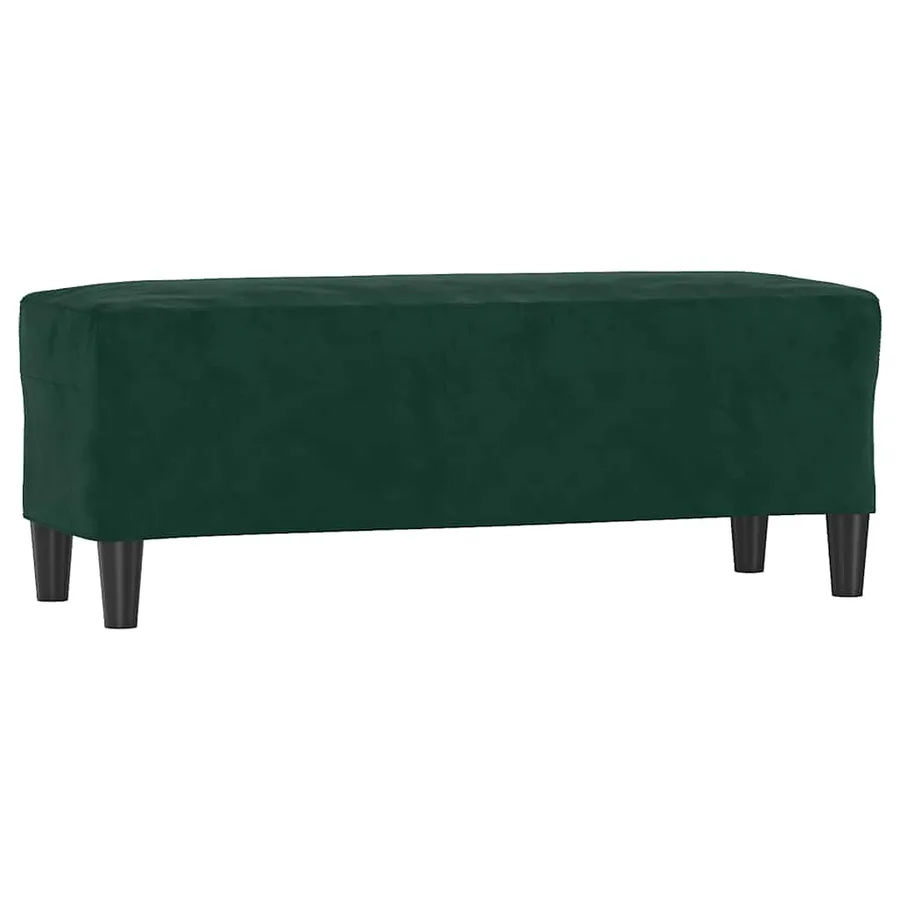 Banc Vert foncé 100x35x41 cm Velours - 2